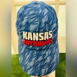 Adidas University of Kansas Jayhawks blue and red hat. Adjustable fit.